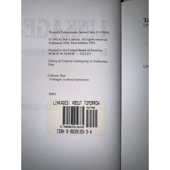 Linkages Is About Tomorrow By Bob Crehore 1992 w/ Letter From Publisher Truscott - Picture 6 of 8